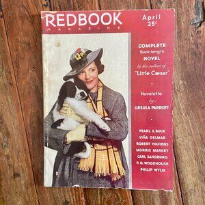 Vintage REDBOOK Magazine April 1936 P.G. Wodeshouse Philip Wylie Pearl Buck Ads